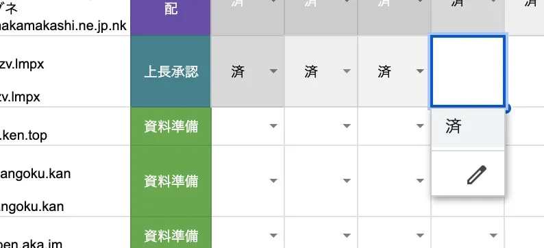 色で進捗が分かる、見やすい管理表を販売します 入力漏れや、今の進捗がイッパツで分かります！ イメージ3