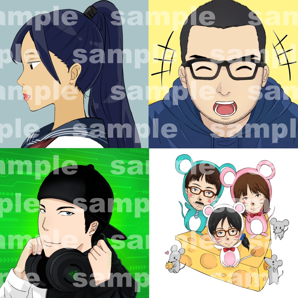 漫画、アニメ調でポップでシンプルな似顔絵描きます Twitter、YouTube、ブログ、名刺などに使える！ イメージ6