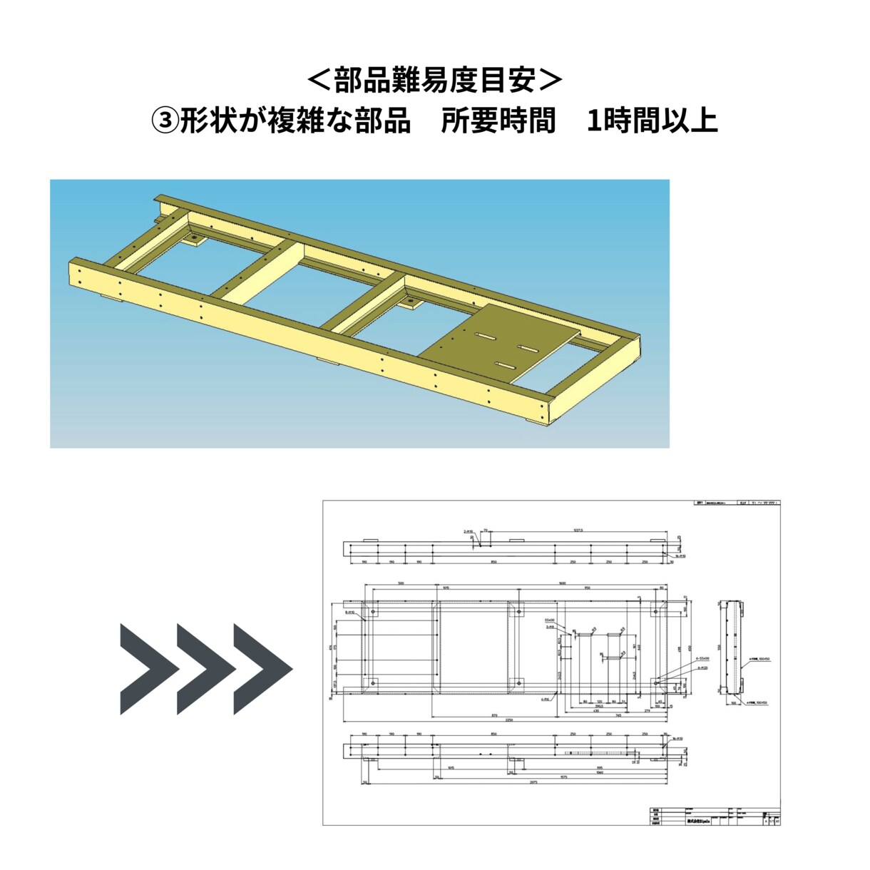 3Dモデルを2D図面に変換します ⇨面倒な単純作業は、外注設計にお任せください。 イメージ3