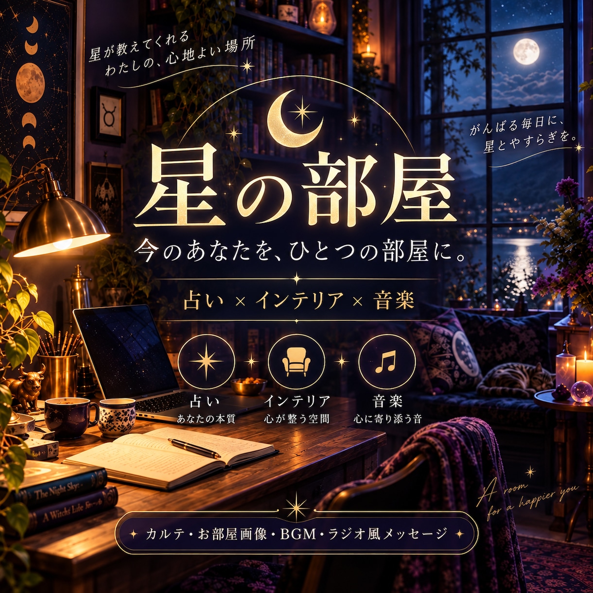 今の貴方を読み解き世界に1つの星の部屋を作ります 「占い×インテリア×音楽で“今のあなた“をひとつの空間に」 イメージ1