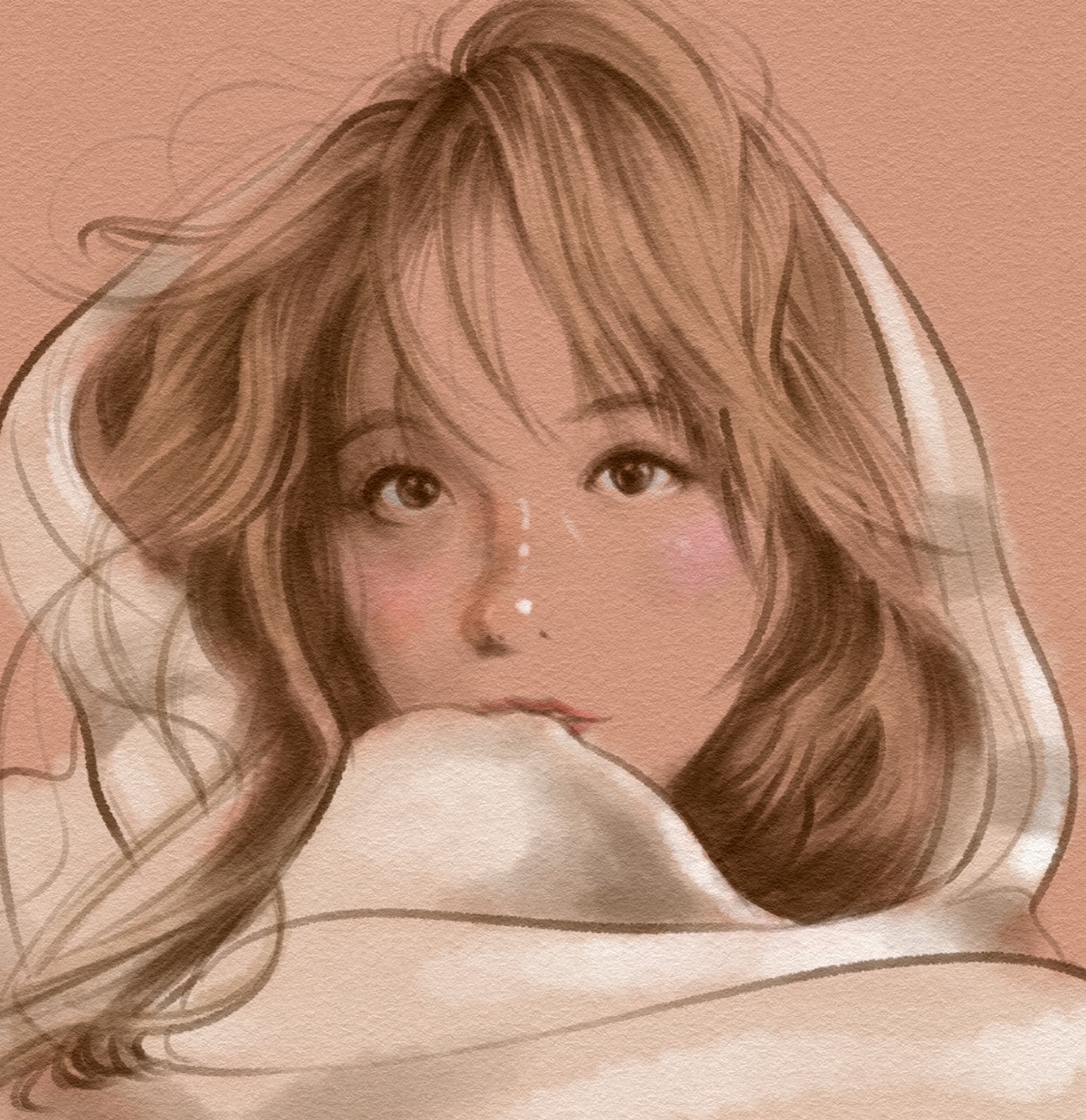 キャンバスのような質感のある似顔絵を描きます シックで温かみのある落ち着いたイラストをどうぞ。 イメージ7