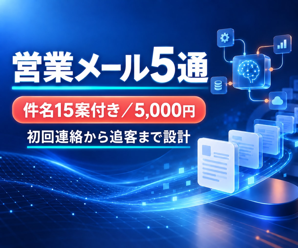 営業メール5通を設計します 初回連絡から追客まで送れる文面に整えます イメージ1