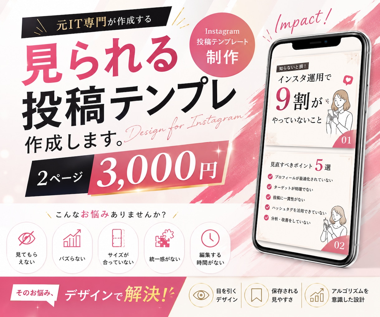 元IT専門が作成する見られる投稿テンプレ作成します 画像と文字を当てこむだけの統一感のある投稿が実現可能 イメージ1