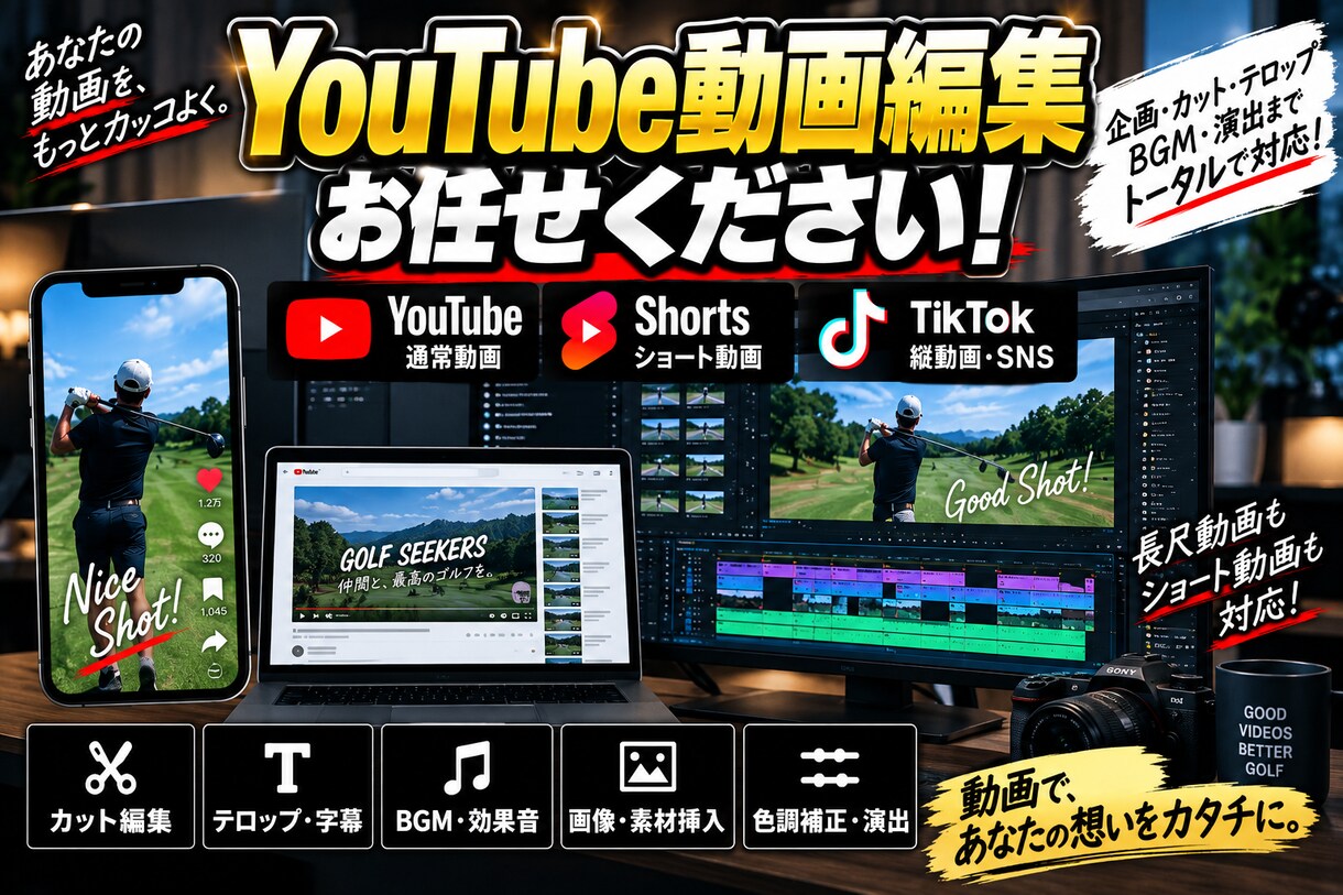 YouTube・ショート動画を編集します カット・テロップ・BGMまで丁寧に対応 イメージ6