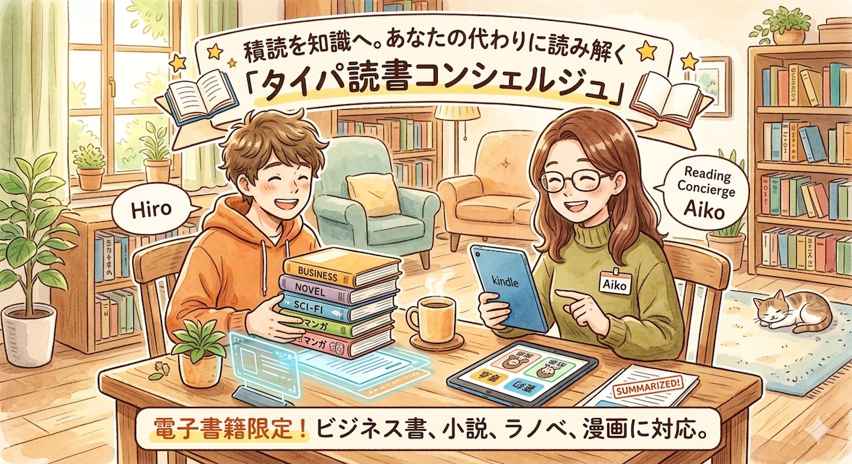 積読を知識へ。タイパ読書コンシェルジュやります 「読みたい」を諦めない。厳選した要約で、本の核心を5分で凝縮 イメージ1