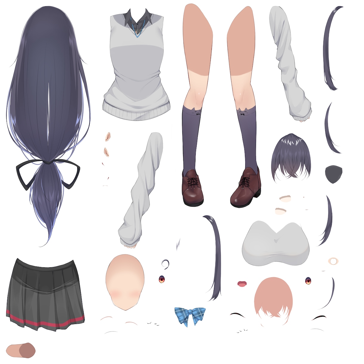 Vtuberキャラクター、イラスト、キャラ描きます Vキャラデザインはパーツ分け込です！ イメージ2
