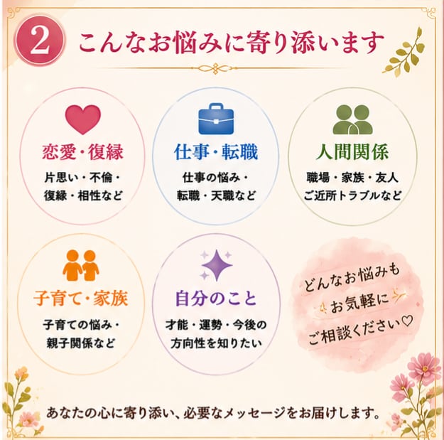 タロットとカラーで心を軽くします 恋愛・仕事・人間関係のお悩みに優しく寄り添います イメージ2