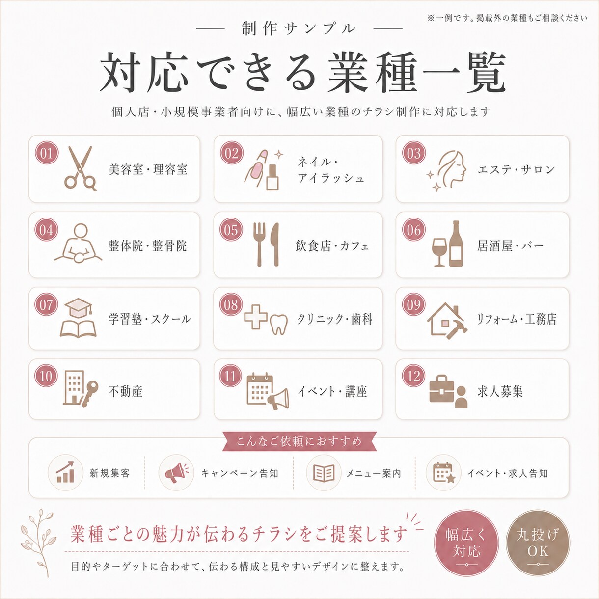 文章から丸投げOK！集客チラシをAI活用制作します 小規模店舗向け。文章整理からデザインまで丸投げOK！ イメージ8