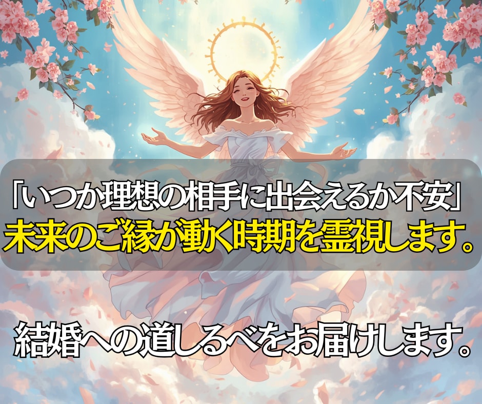 未来の結婚相手とのご縁が動く時期を霊視します いつ、どこで、どんな相手と結ばれる？大切なご縁を霊視でお伝え イメージ3