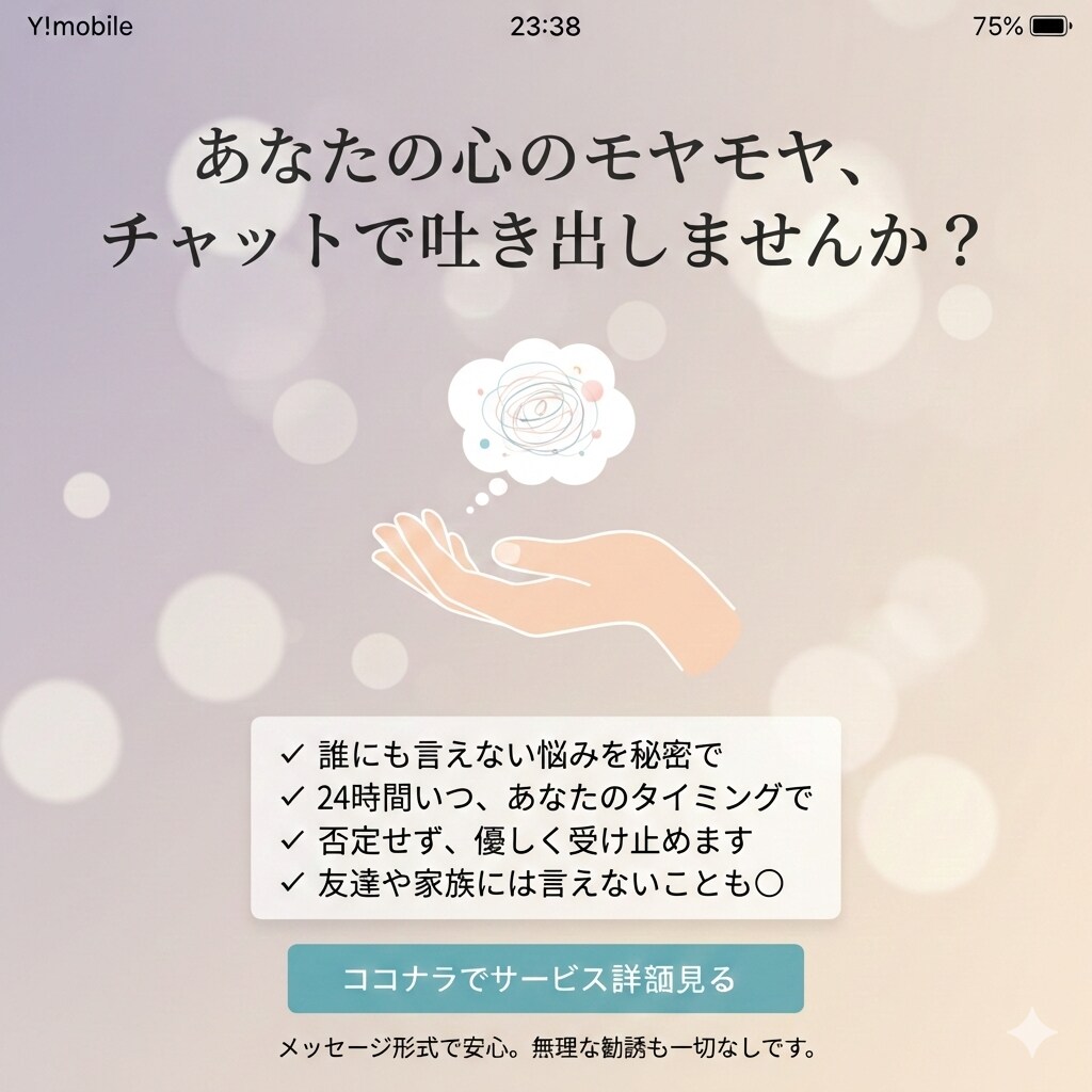 文字だから話せること、24時間受け止めます 友達には言えない悩みもOK秘密厳守で1対1で向き合います イメージ1