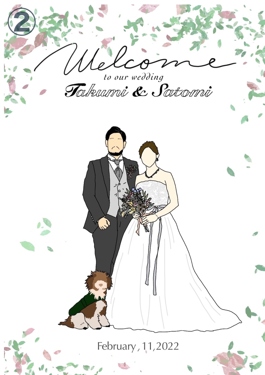 結婚式のウェルカムボードを制作します おしゃれでナチュラルなイラストを描きます！ イメージ2