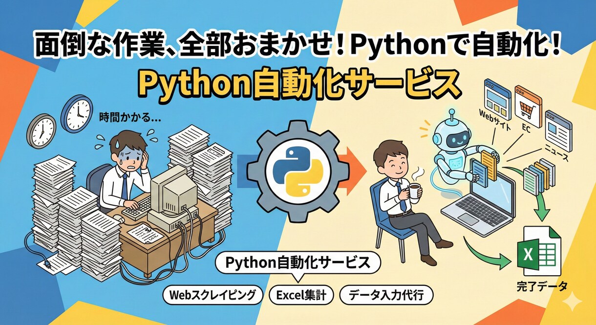 Webスクレイピング＆Excel自動化します 面倒なコピペ作業を全自動化！格安・短納期でデータ納品します イメージ1