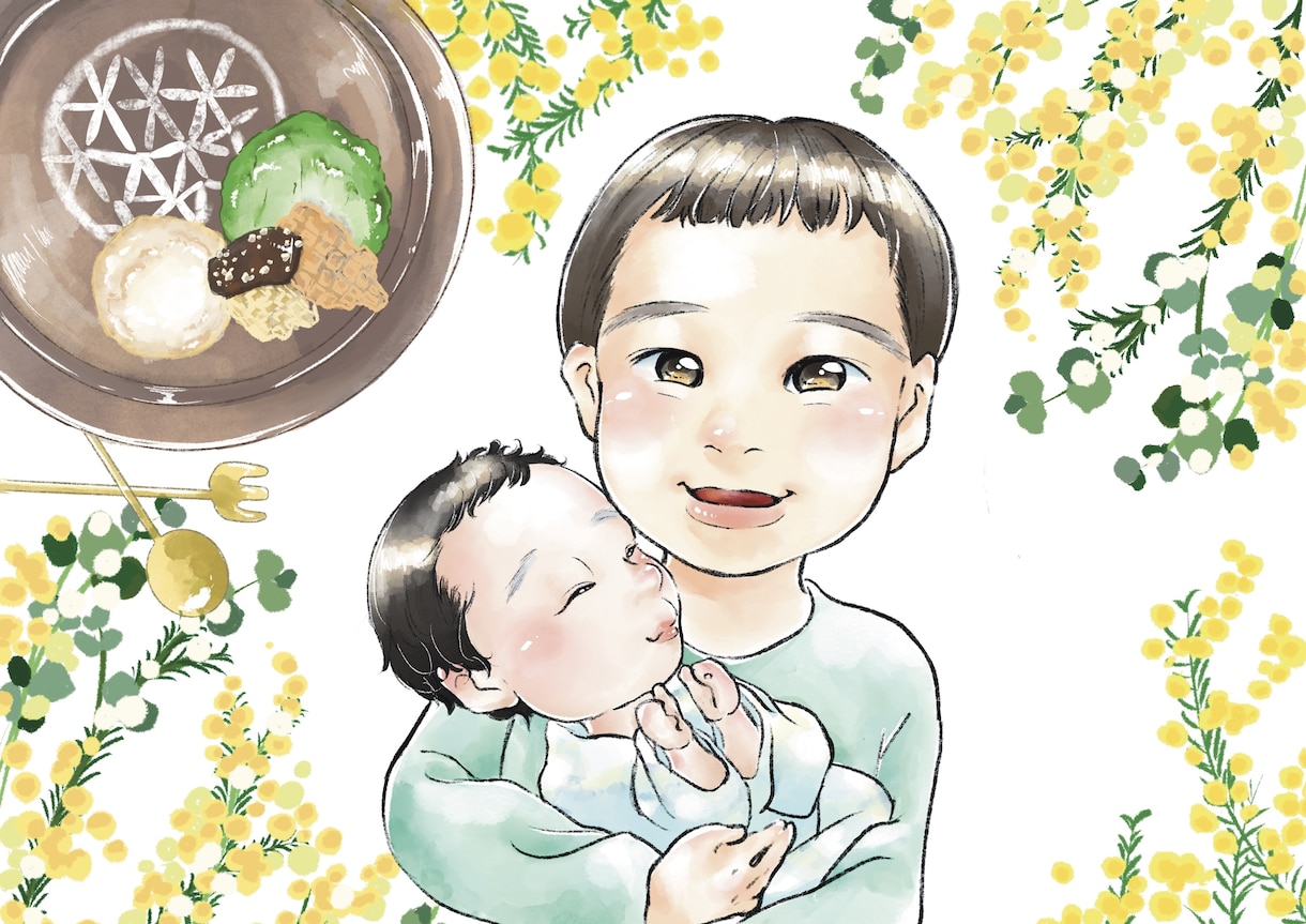 漫画タッチでふんわり優しい似顔絵描きます 漫画からアニメ風まで様々なタッチに描き分けます イメージ4