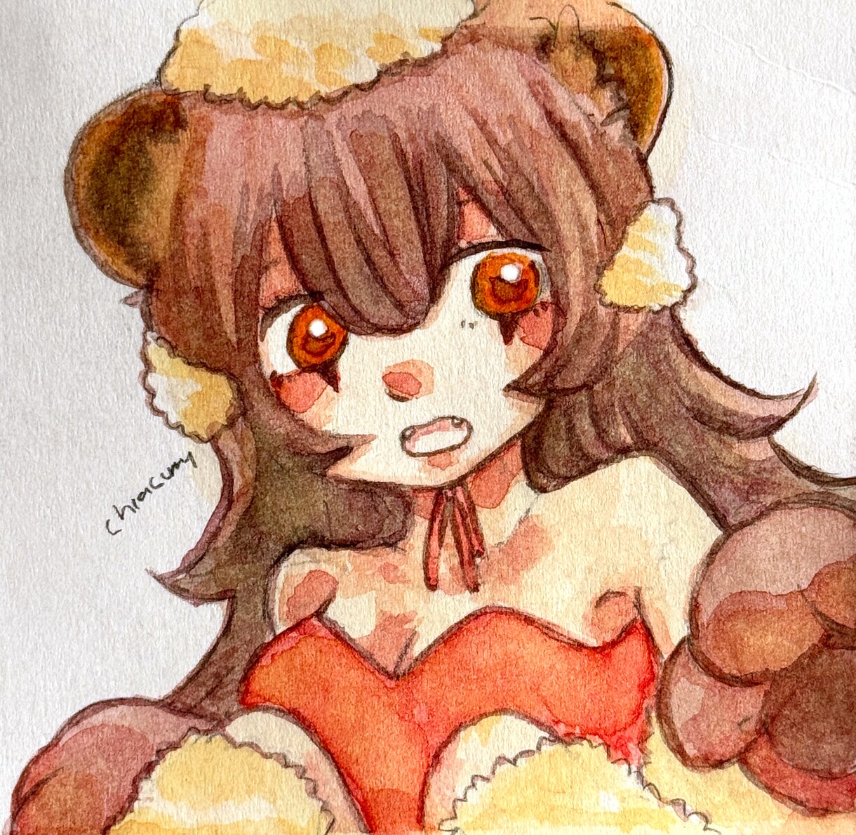 アナログ水彩画のアイコン作成します 透明水彩を使ったアナログイラストを完全オリジナルキャラで イメージ2
