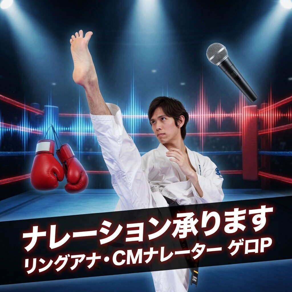 ラジオCMやリングアナ実績あり！ナレーションします ストレートからキャラナレまでしっかり演じます イメージ1