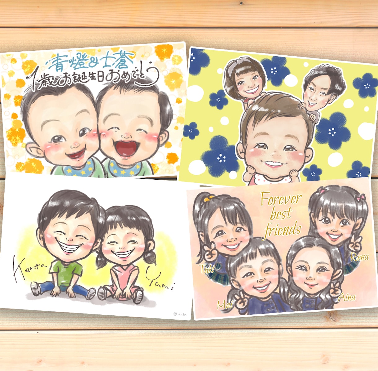 還暦 古希 喜寿 米寿にかわいい似顔絵作成します 記念日や誕生日プレゼントにも！お祝いに選ばれている似顔絵 イメージ4