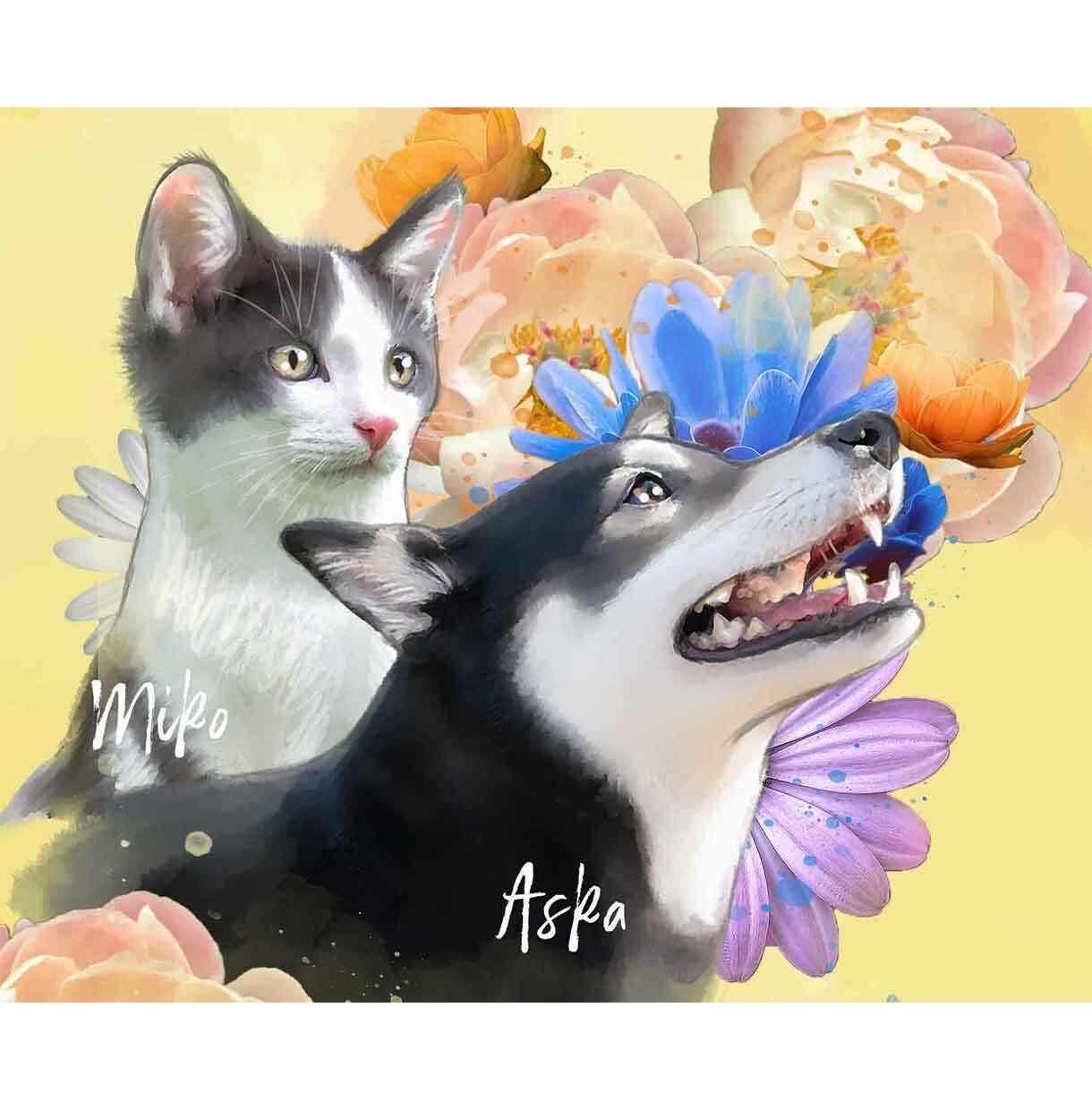 かわいいペットを絵画風デジタルイラストにします インテリアや贈り物に最適♪スピード納品！印刷も承ります イメージ8