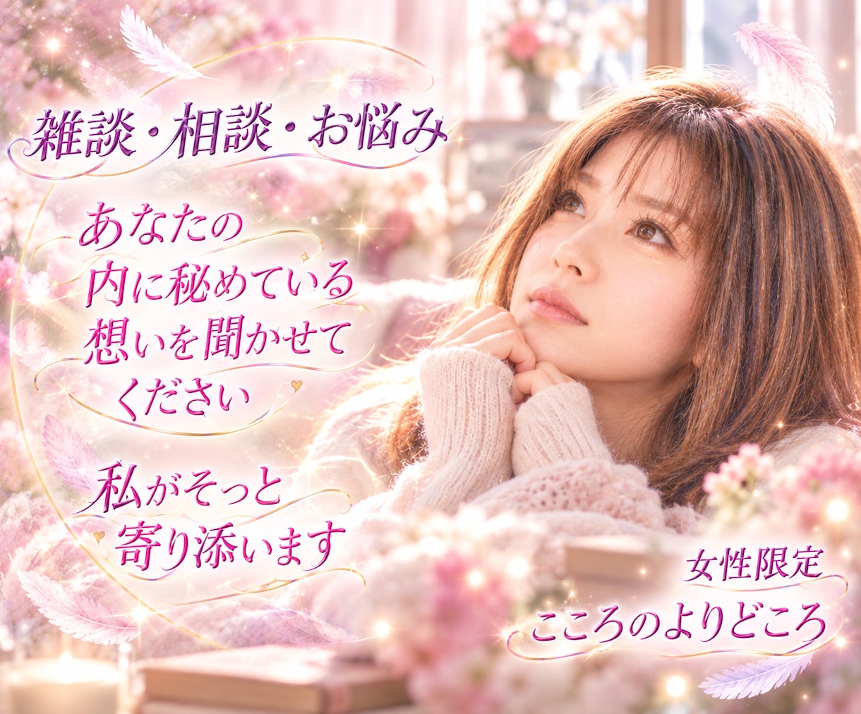 女性限定**雑談・相談・お悩みお聞きします 心のよりどころ＊秘めた思いを優しく包み込み～寄り添います～ イメージ1
