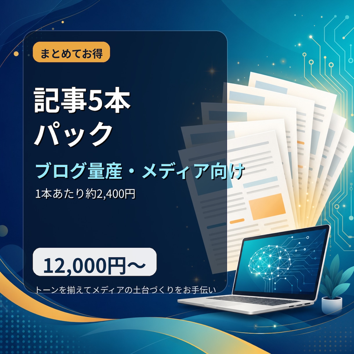 AI×人力でブログ記事5本パック執筆します まとめて5本。メディアの記事量産をお手伝いします イメージ1