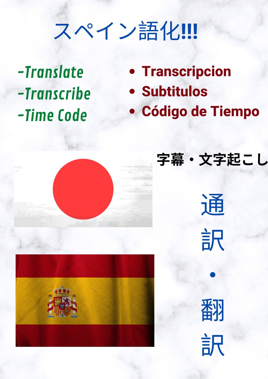 日本語➨スペイン語　通訳・翻訳します 日本語からスペイン語へ!!!　全力サポート イメージ1