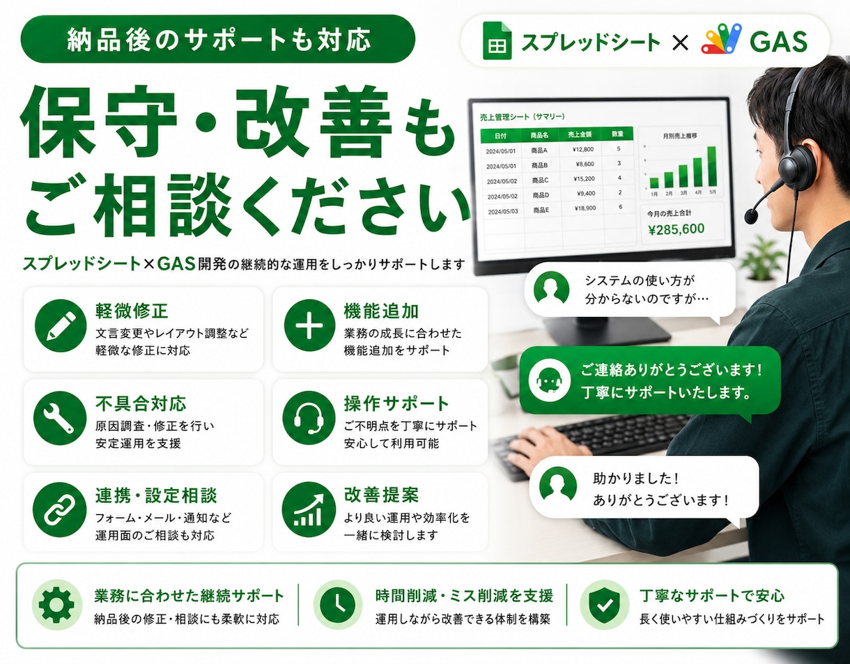 GASでスプシ業務を効率化します 面倒な集計・転記・通知を自動でこなします イメージ3