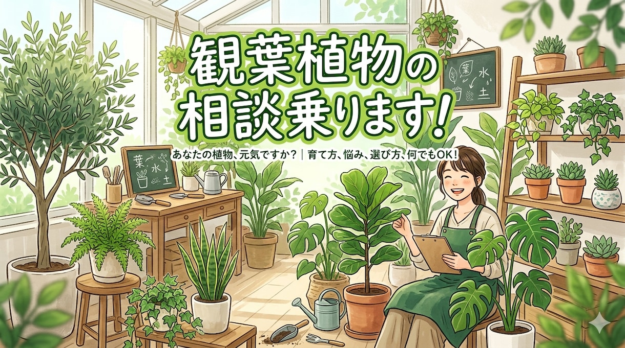 大学生が教える、観葉植物の育て方選び方教えます 観葉植物を中心に大学生の部屋の環境で枯らさないコツを伝えます イメージ1