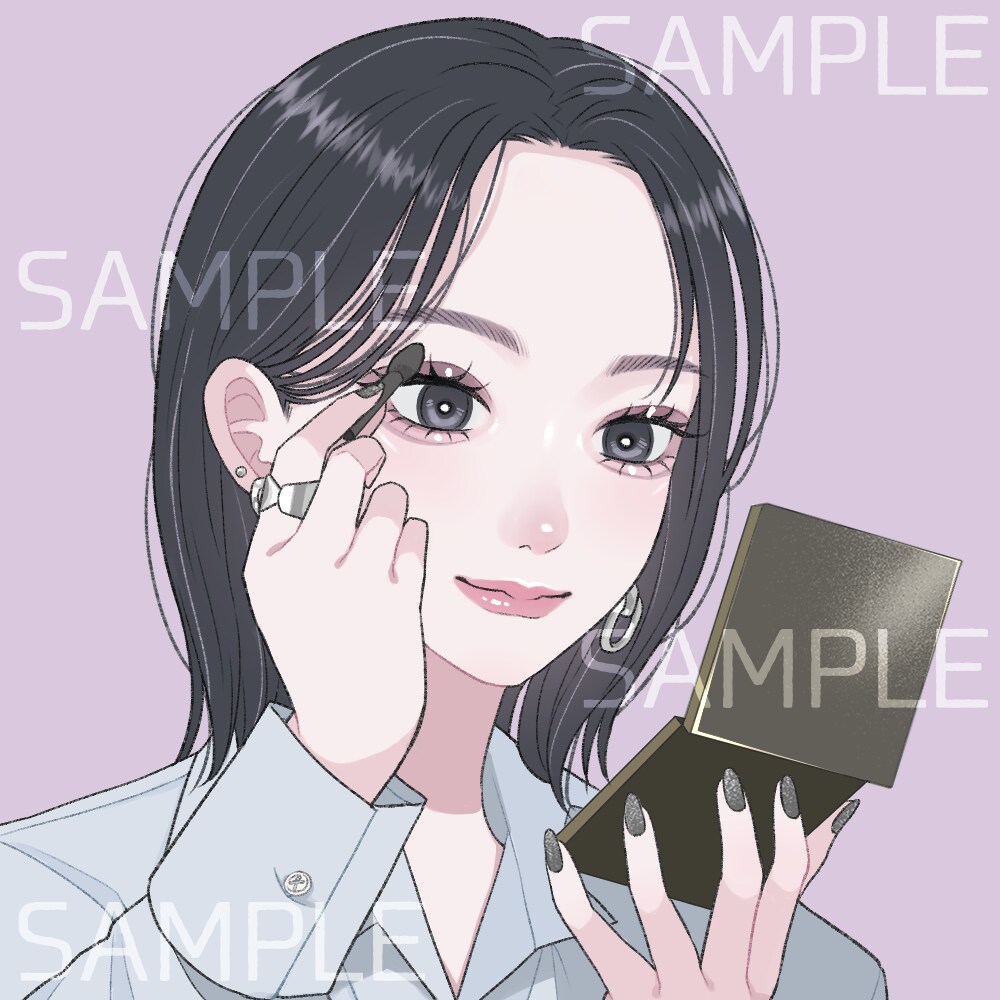 商用可！メイクにこだわった可愛いアイコン描きます あなたのアイコンをキラキラ可愛くメイクアップ♡ イメージ6