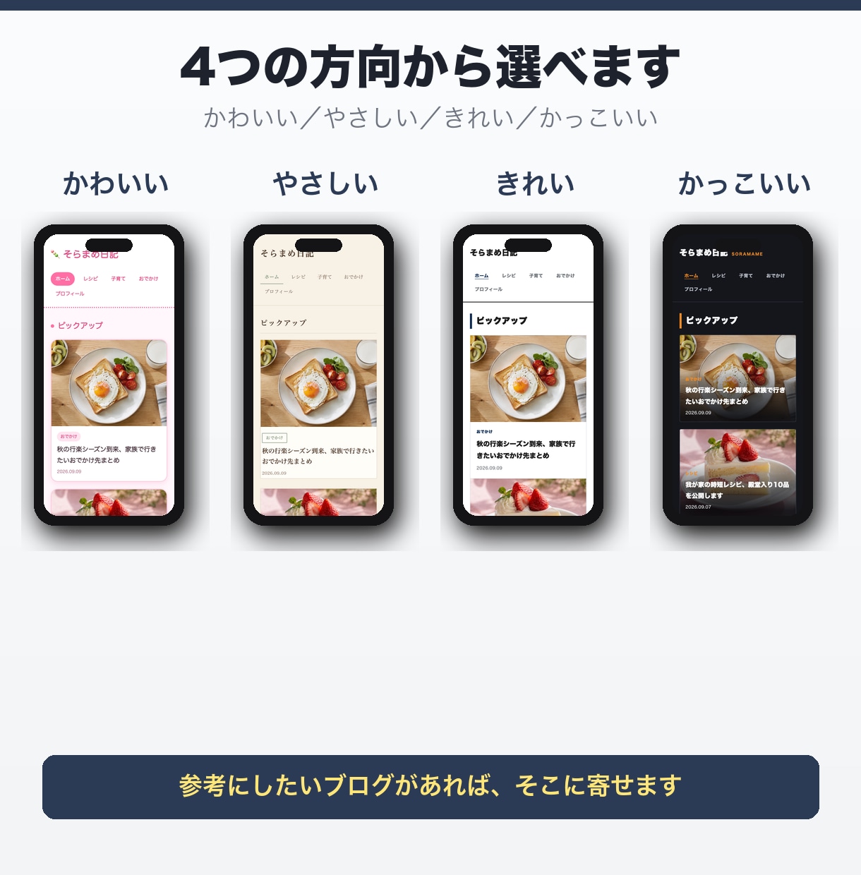 ブログの見た目を、可愛く・かっこよく整えます 4つの方向から選ぶ｜SWELL・Cocoon・JIN対応 イメージ8