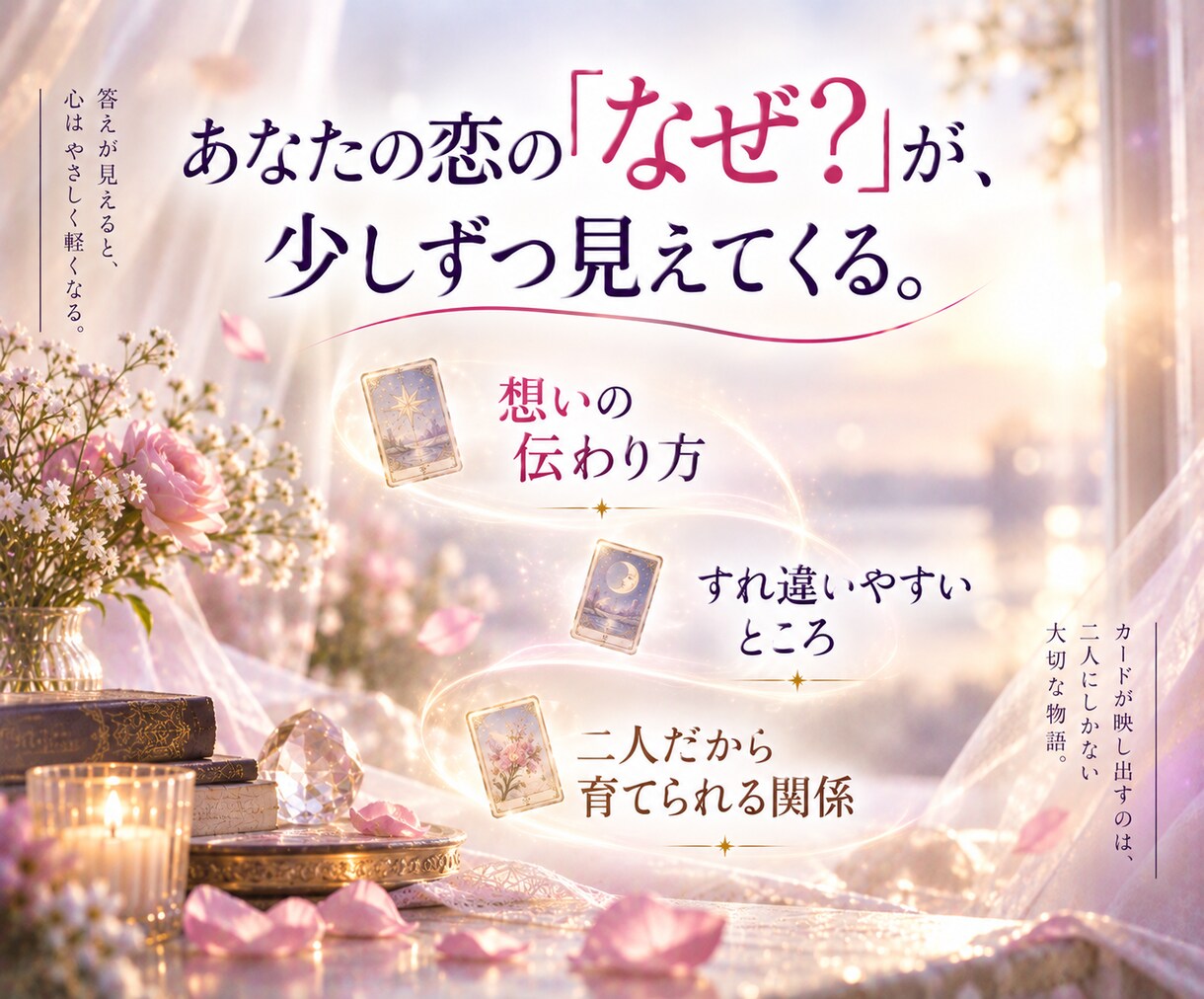 二人の本当の相性をタロットで読み解きます 惹かれる理由も、すれ違う理由も。二人の関係を紐解きます イメージ8