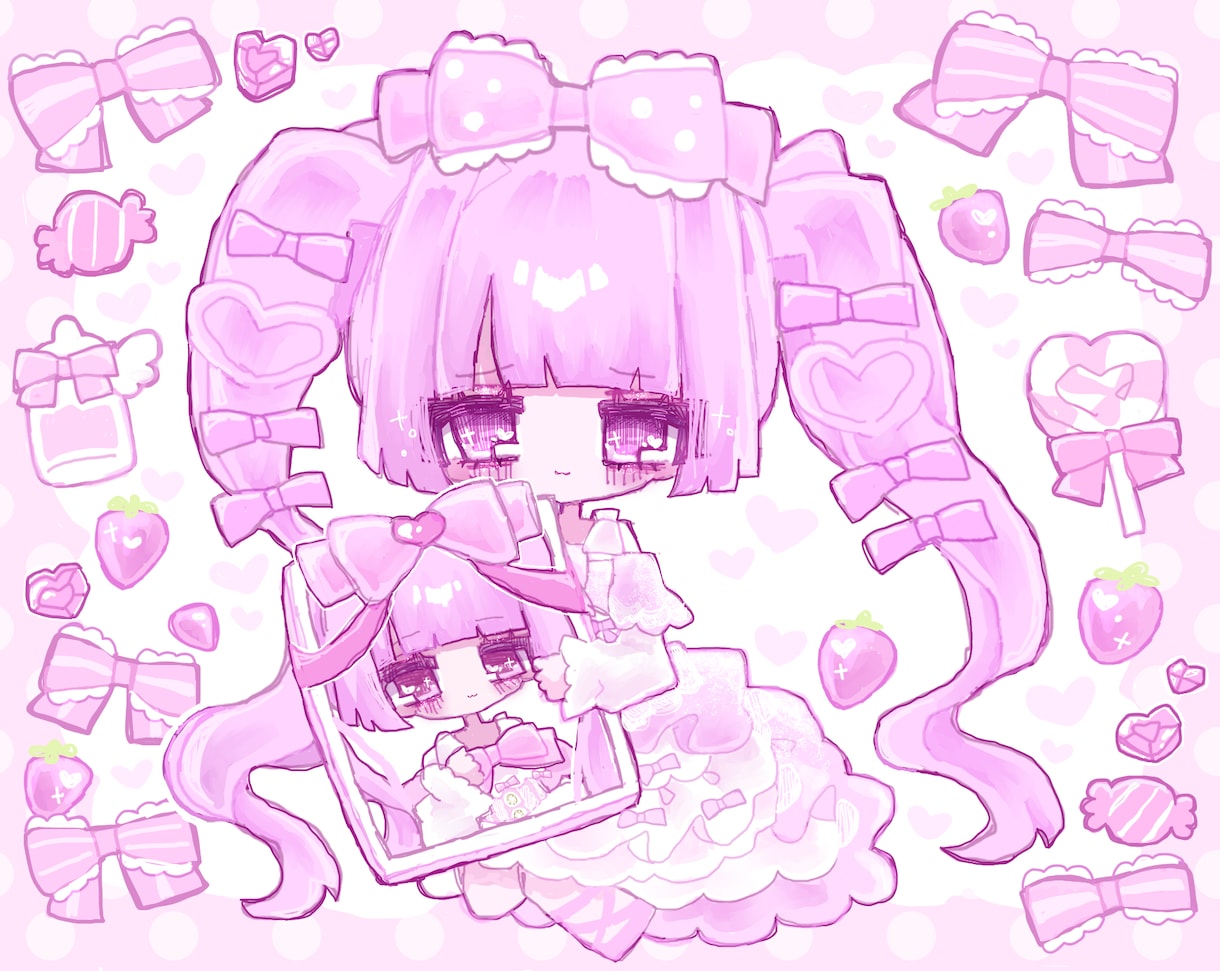 アイコンや1枚絵など描きます 細かい背景と女の子が得意♡ゆめかわ〜病み系やゴシックまで◎ イメージ5