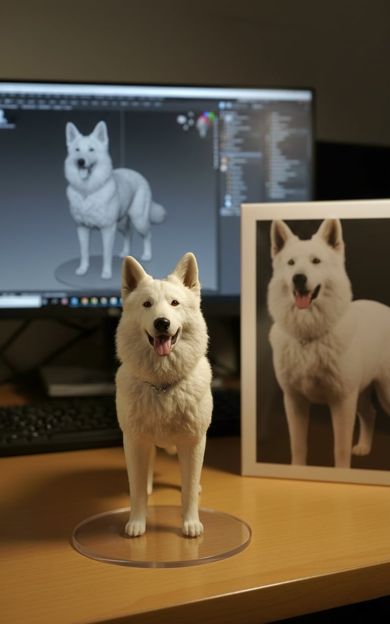 愛犬の写真をリアルなフィギア画像に変換します SNS映え抜群！うちの子だけの超リアル3Dアート イメージ5
