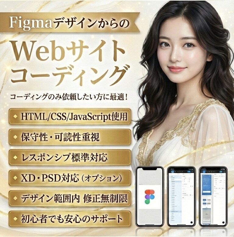 Figmaデザインから丁寧にコーディングいたします Figmaから即日コーディング・修正無制限です イメージ1