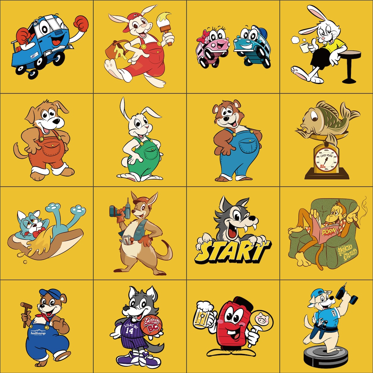 レトロポップなカートゥーンキャラクター描きます 世界に一つのレトロカートゥーンキャラクター イメージ3