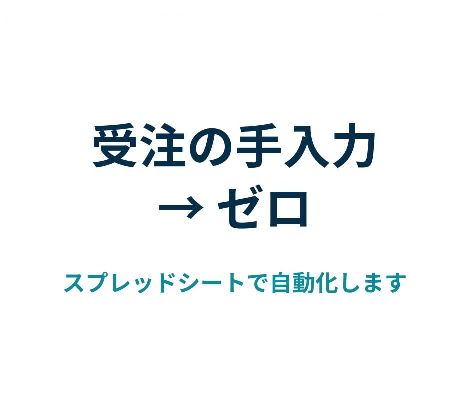 受注データから発送リストを自動作成します 受注の手入力をなくし在庫表まで自動で反映します イメージ1