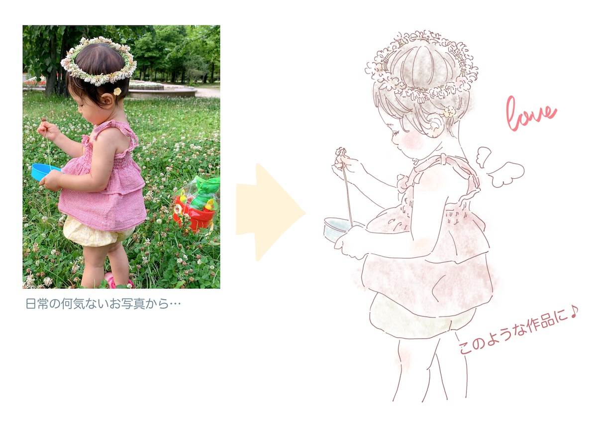 オシャレで温かい線画イラスト・似顔絵お描きします SNSのアイコンや、文字を入れてプレゼントにも♡データお渡し イメージ2