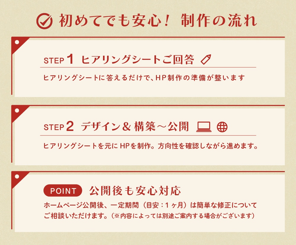 信頼感が伝わる！シンプルで見やすいHPを制作します ヒアリングから公開まで丁寧に対応 イメージ2