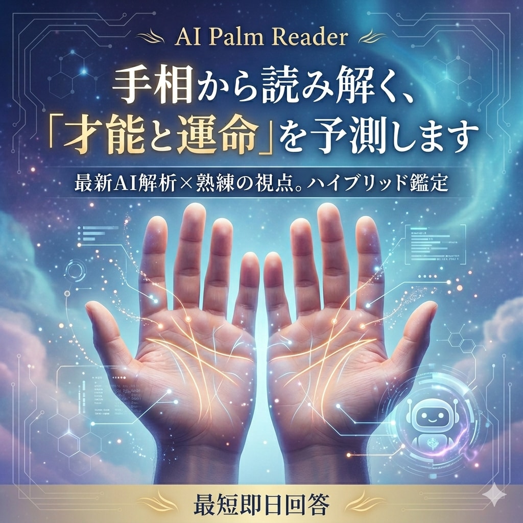 手相占いであなたの「才能と運命」を予測します AI解析技術を利用した手相占いで才能や運命を予測します。 イメージ1