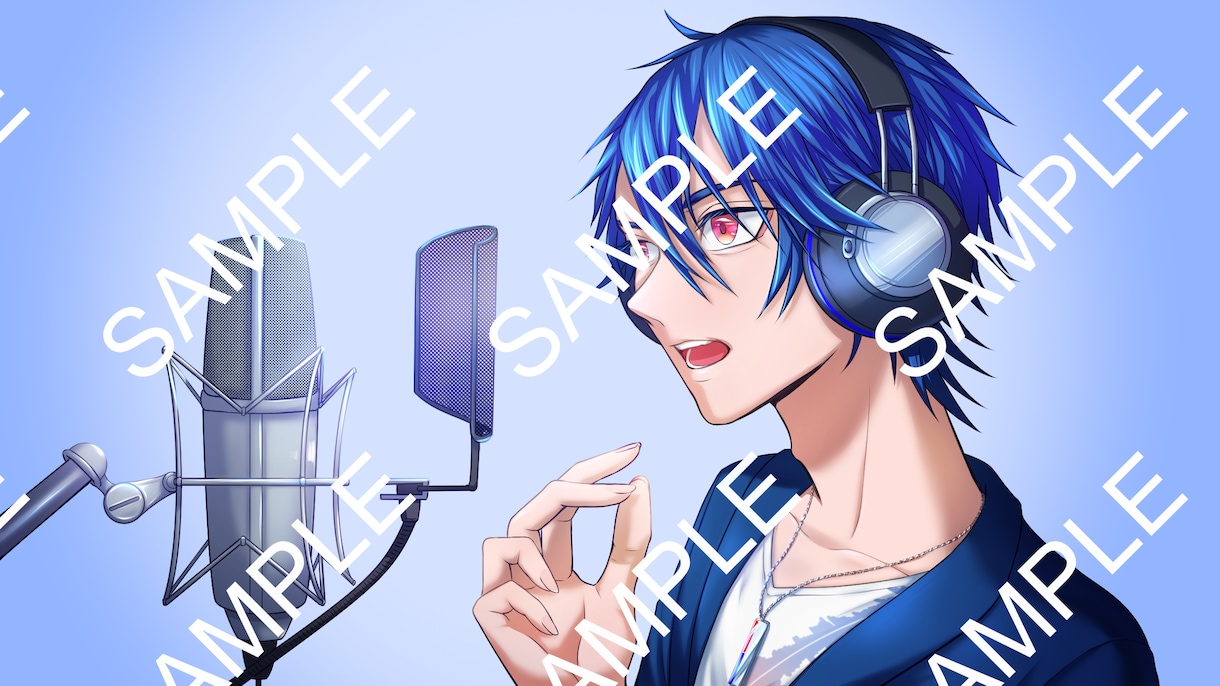 youtubeの歌ってみたのサムネイルを描きます 動画一覧で表示されるサムネイルの絵を描き文字を入れます イメージ7