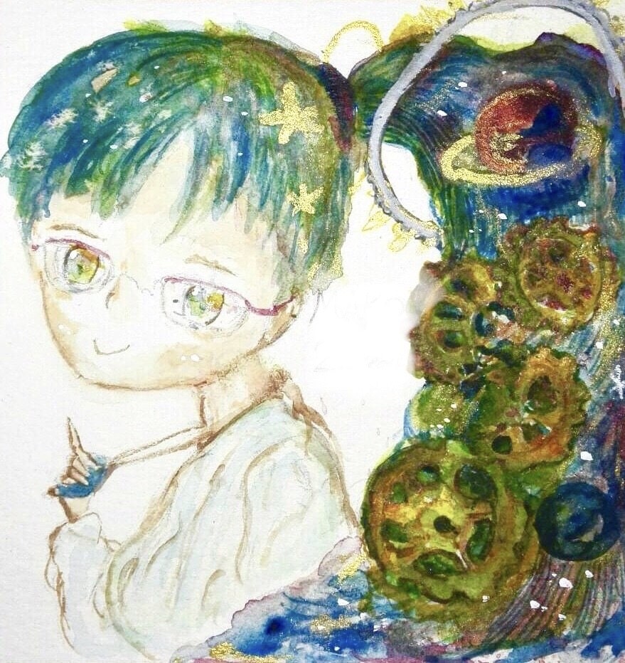 装飾画風 ミニ水彩似顔絵お描きします 誕生日・記念日にオリジナリティー溢れる”お手軽な原画一品”を イメージ2