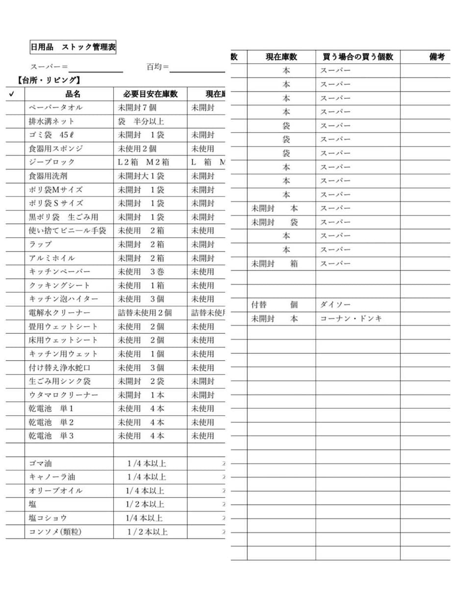 生活で使う様々な記録用紙を作成します 自宅での備品在庫管理、ペット健康管理、通院時に持参する記録等 イメージ1