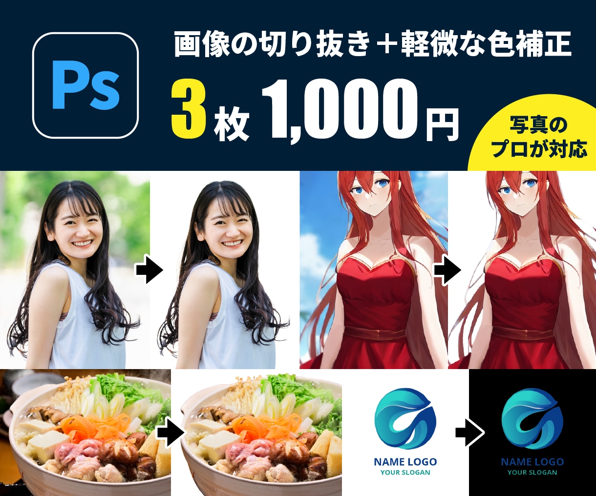 画像・写真の切り抜き＋軽い補正、翌日納品します AI×プロの手作業を用いた超高品質な切り抜きを超低価格で イメージ1