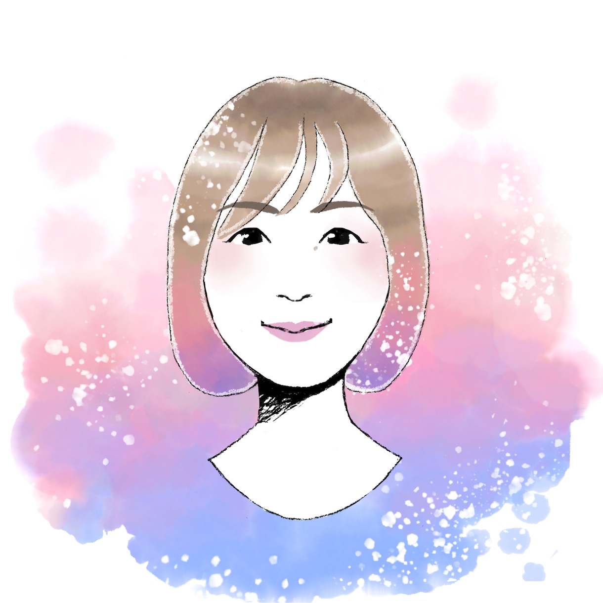水彩風のふんわりおしゃれな似顔絵を描きます ★柔らかい雰囲気だけどSNS上で印象に残る似顔絵アイコン★ イメージ2