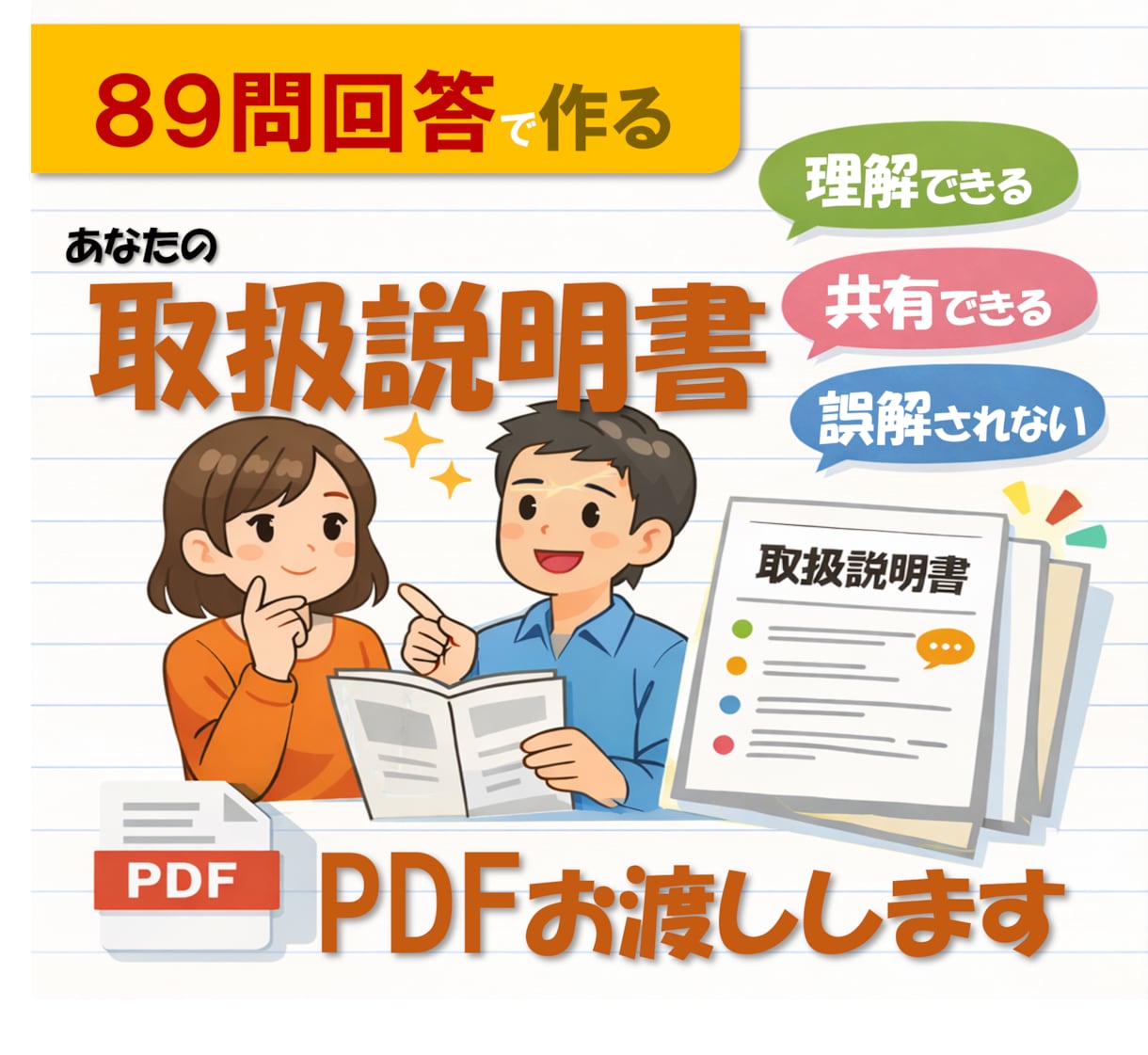 あなた専用の取扱説明書を作ります 89問回答からPDFで言語化・他人に渡せる形に整理 イメージ1