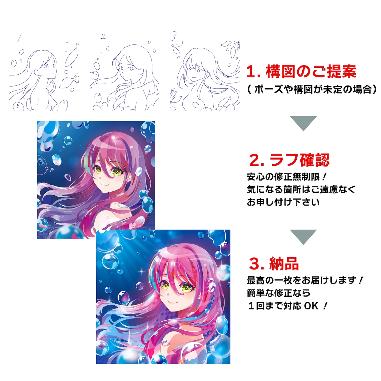 Vチューバー活動に使えるイラスト制作します 現役大手企業デザイナーがプロの一枚をお届けします イメージ9
