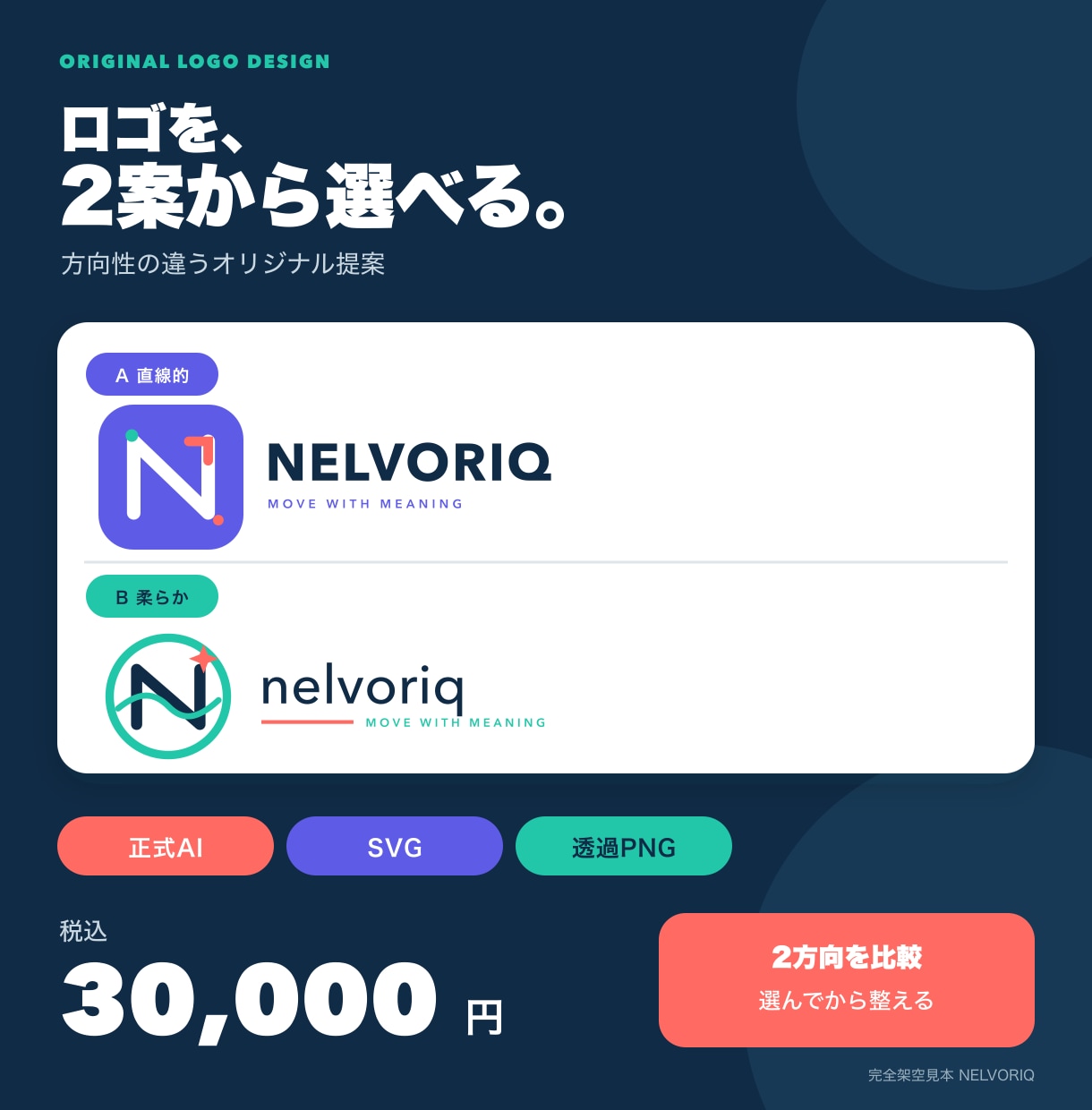 事業の想いを展開できるロゴ2案で設計します 事業の価値を、長く使えるロゴの形に整えます イメージ1