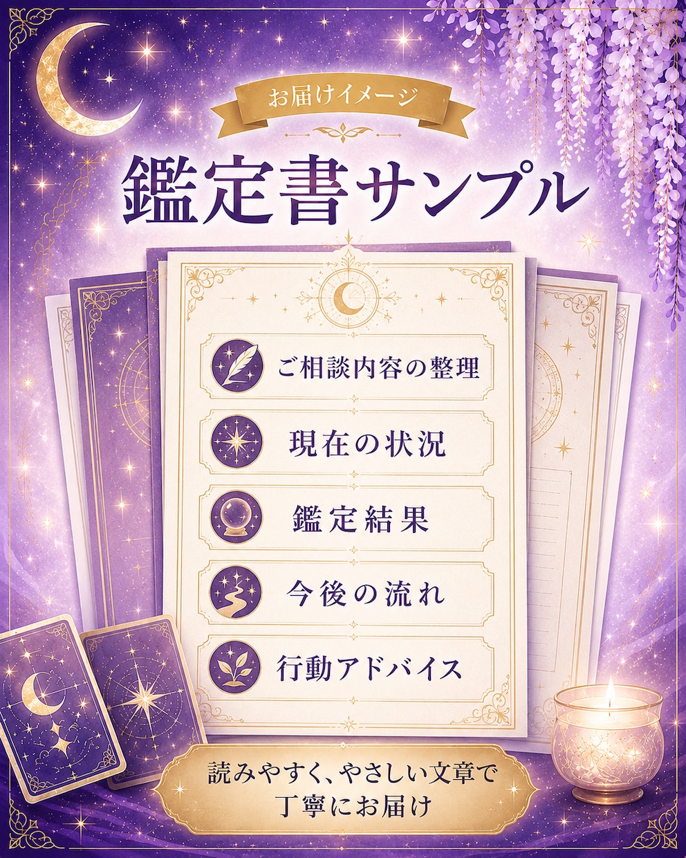 心の悩みに寄り添い前向きな鑑定書を届けます 不安な気持ちを整理するやさしい鑑定書 イメージ5