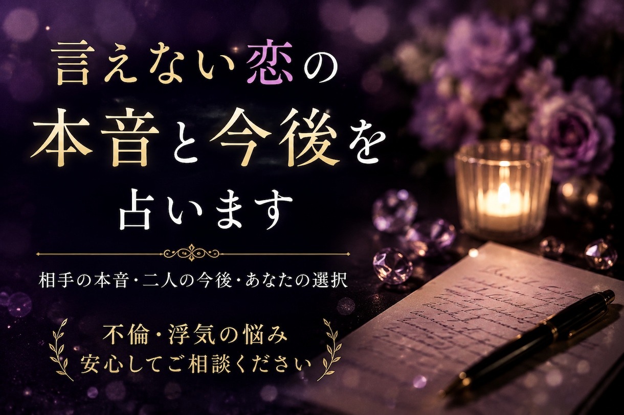 相手の本音と二人の今後を占います 言葉にできない本音と二人の今後を読み解きます イメージ1