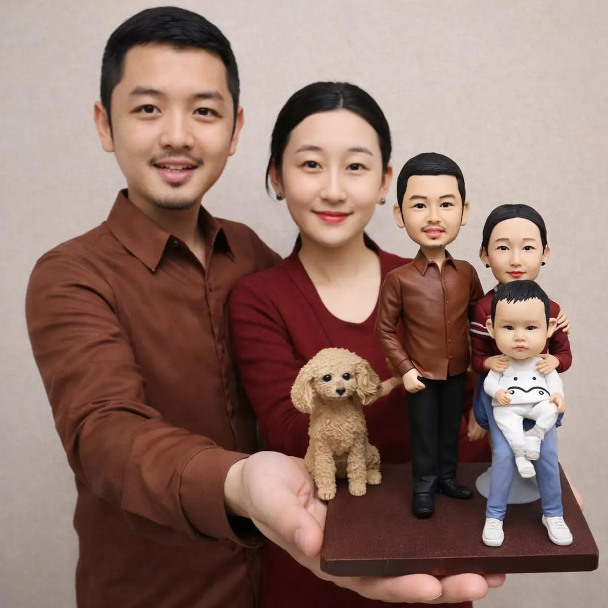 写真から作るフィギュア｜家族写真 似顔人形ます オーダーメイド家族 にそっくり世界に一つの記念品 家族記念日 イメージ1