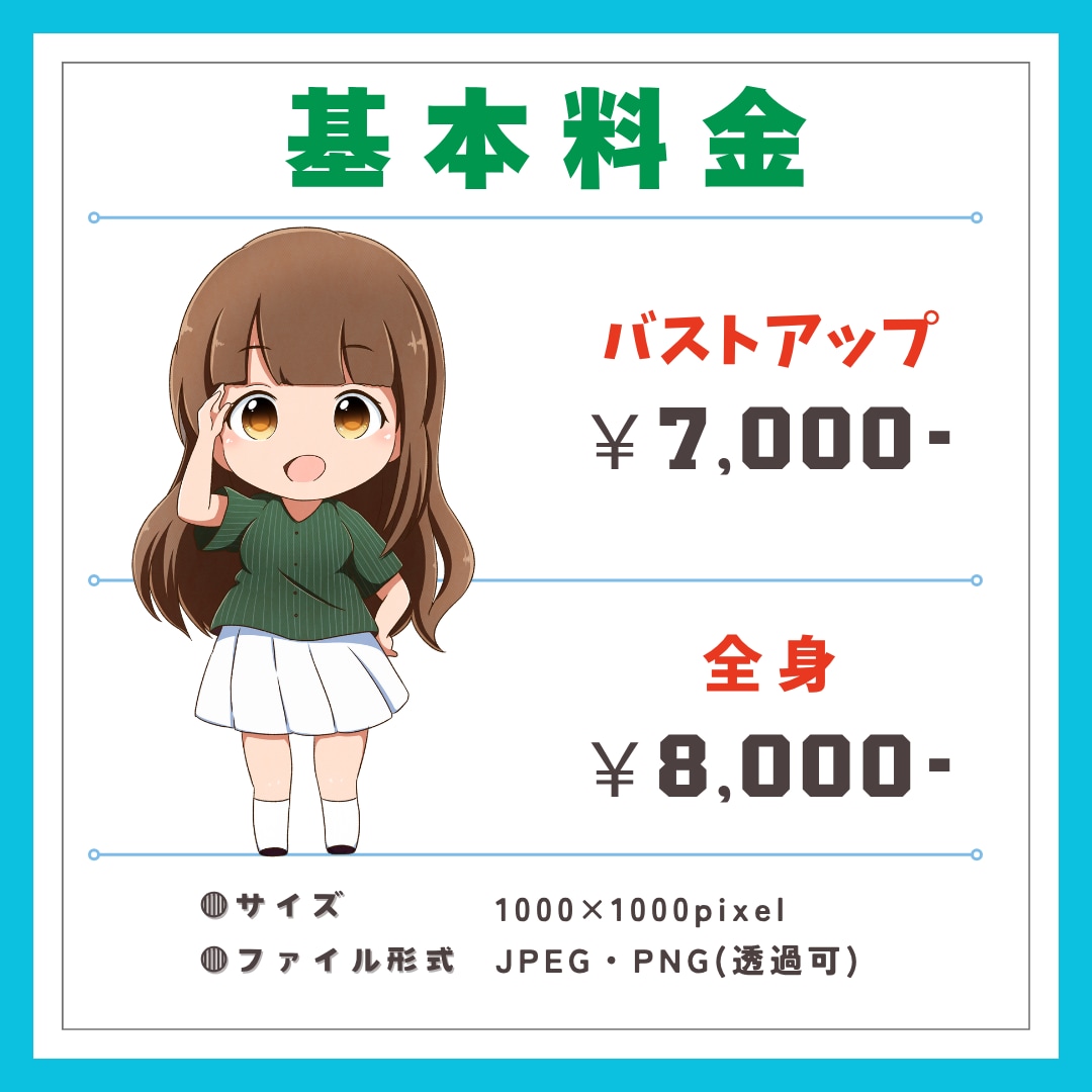 似顔絵アイコン(アニメ風)お描きします ～普通等身・ミニキャラどちらでも対応可～ イメージ2