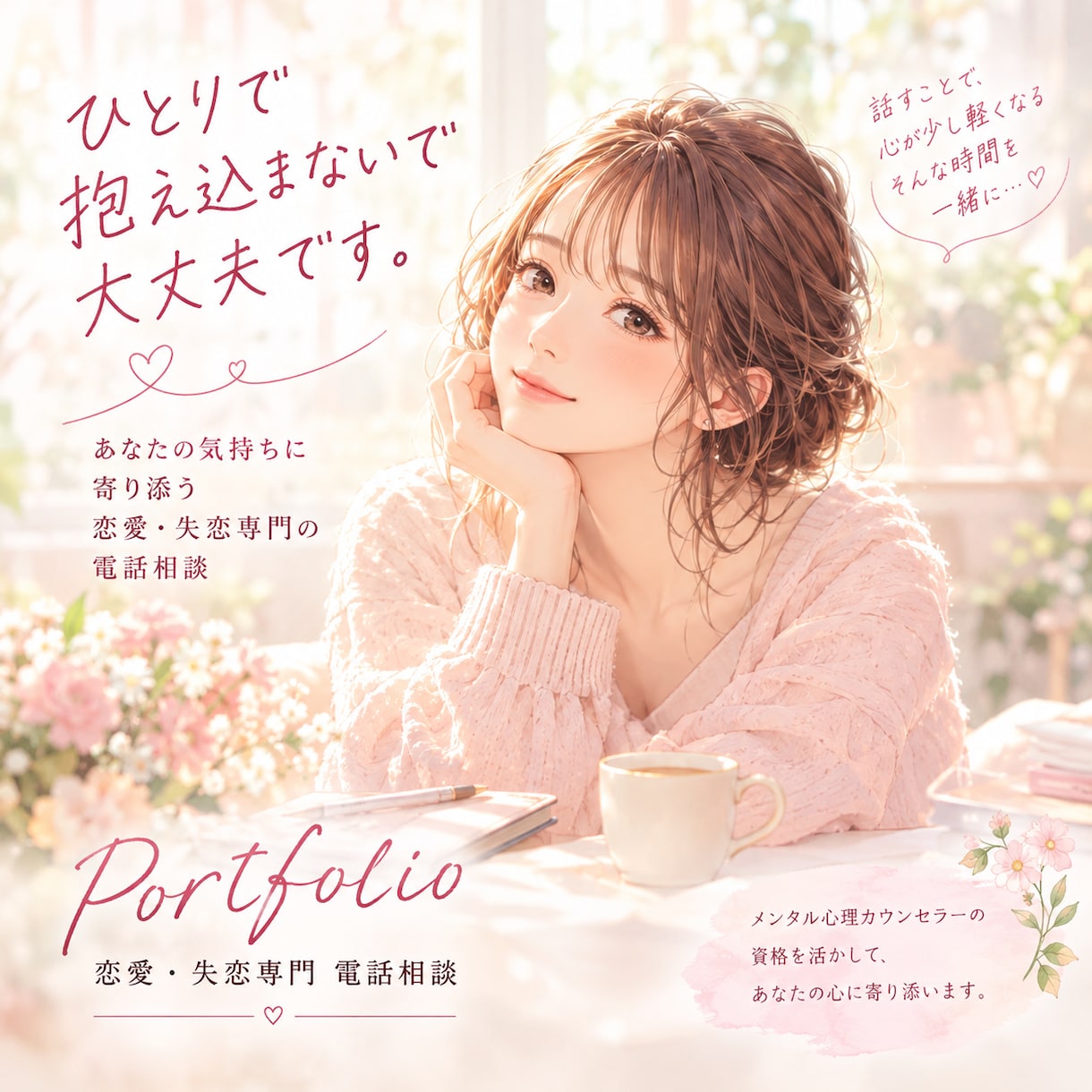恋愛でいっぱいになった心を安心してほどきます 答えを急がずあなたの気持ちをじっくり聴き、一緒に整理します✿ イメージ1